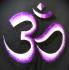 Fair Trade Embroidered Classic Purple Om T Shirt ( Black T Shirt)