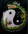 Fair Trade Embroidered Green Chinese Dragon with Yin Yang T Shirt