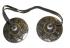 Eight Auspicious Signs Tibetan Buddhist Tingsha ( Buddhist cymbals) with satin carry bag  - Fair Trade 