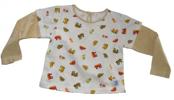 Cute Long Sleeve Soft Baby Cotton Car, Train & Bike Top - Fair Trade