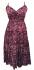 Maroon Abstract Floral Patterned Toto Short Summer Dress - Fair Trade 100% Cotton 