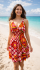 Bright Pink Colourful Dotty Short Summer Dress/Party Dress - Fair Trade 100% Cotton