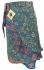 Fair Trade Short Vintage Sari Silk  Reversible Wrap Skirt - Classic Blue Design