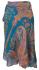 Fair Trade Short Vintage Sari Silk  Reversible Wrap Skirt - Classic Blue Design