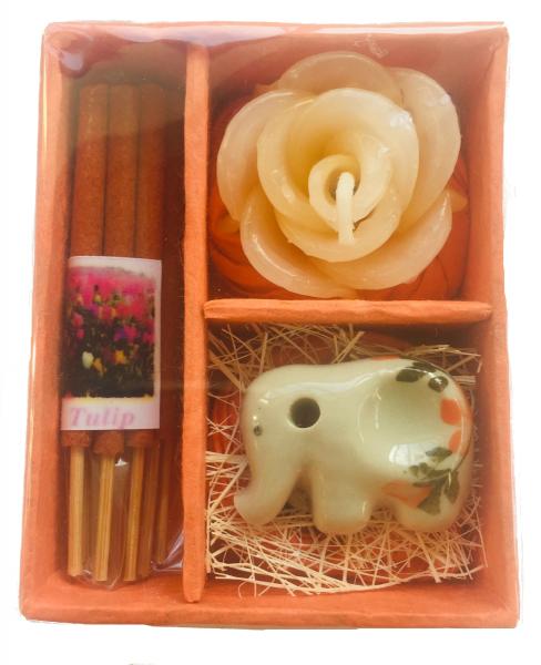  Thai Tulip Incense, Candle & Burner Gift Set - Fair Trade