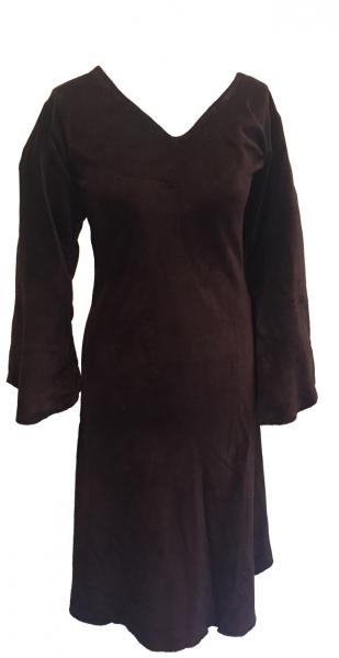 Chocolate Brown Vintage Velvet V Neck Party Dress - Fair Trade