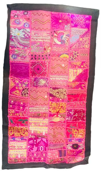 Rajasthani Embroidered Wall Hanging - Beautiful Pink Traditional Rajasthani Design - Unique Work of Art