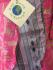 Fair Trade Full Length Vintage Sari Silk  Reversible Wrap Skirt - Pink / Silver Design
